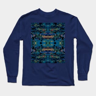 City Lights- Oil Pastel Mixed Media Long Sleeve T-Shirt